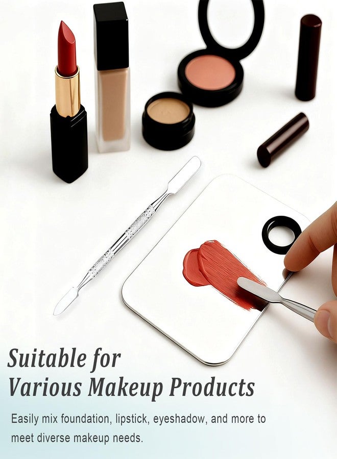 Brvlsoc Stainless Steel Makeup Mixing Palette with Spatula – Upgraded Metal Tray for Foundation, Eyeshadow, Lipstick & Nail Art, Durable & Easy to Clean - Image 4
